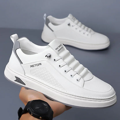 New Men's Shoes High Quality Leather Casual Shoes for Men Designer Sneakers Tenis Masculino Comfort Lace-up White Sport Shoes