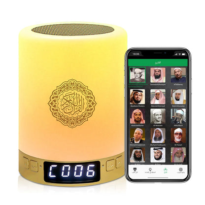 Muslim Arabic Koran Azan Clock Islam Night Light Wireless Bluetooth Speaker Quran Portable Bright Lamp Arab Islamic Holy Ramadan
