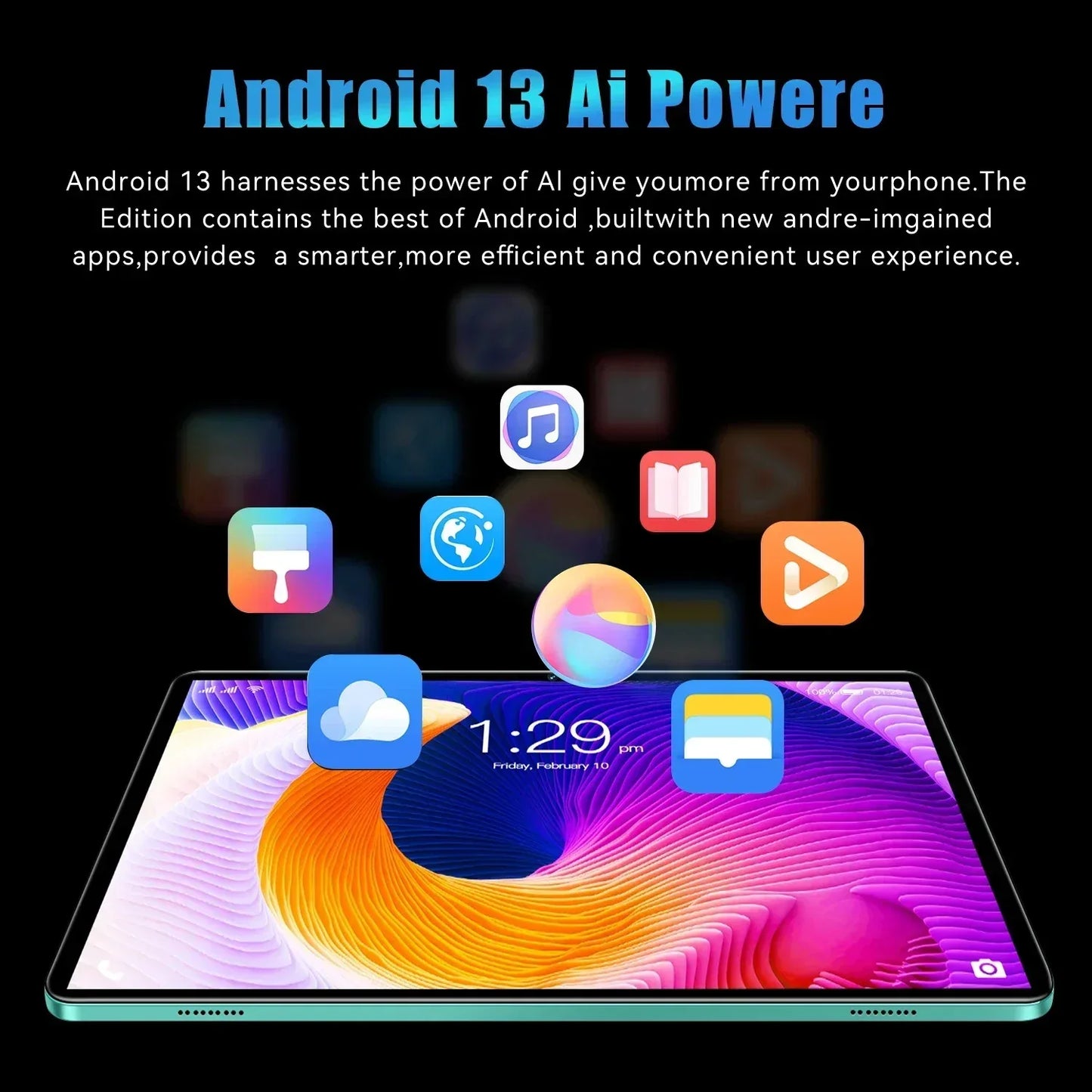 2025 Global BDF Android 13 Android Tablet 4GB+64GB HD Touch Screen Dual Card WIFI 6000mAh Battery  Octa Core