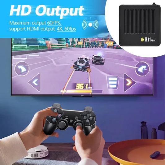 G11 Pro Video Game Box Built in 10000+ Retro Games Retro Game Box 4K HDMI-Compatible Output with 2.4G Wireless Dual Controllers by PDG ibma