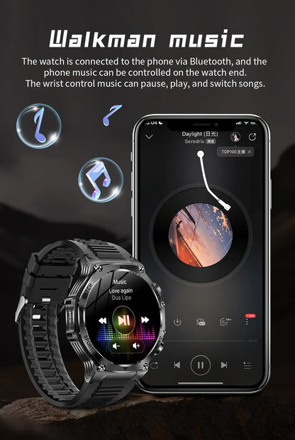 2026 800mAh Super Capacity Battery Adult Men Smart Watch 1.8-inch Large Screen Bluetooth Call IP68 Waterproof SmartWatch Sports