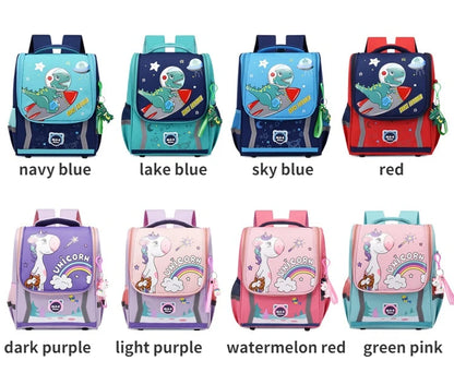 Waterproof Children Primary School Bags Cute Unicorn Rainbow Backpacks Kids Cartoon Animal Dinasour Shcoolbags for Kindergarten