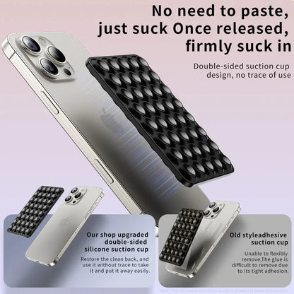 Suction Cup Phone Case Mount Double-Sided,Silicon Sticky Phone Stand for iPhone Android Selfies Hands-Free Strong Grip Holder