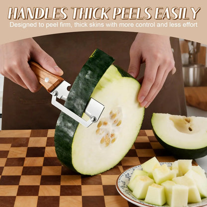 3-in-1 Vegetable Peeler with Wooden Handle and Bottle Opener, Multi-Functional Vegetable Peeler for Kitchen, Gadgets Tool