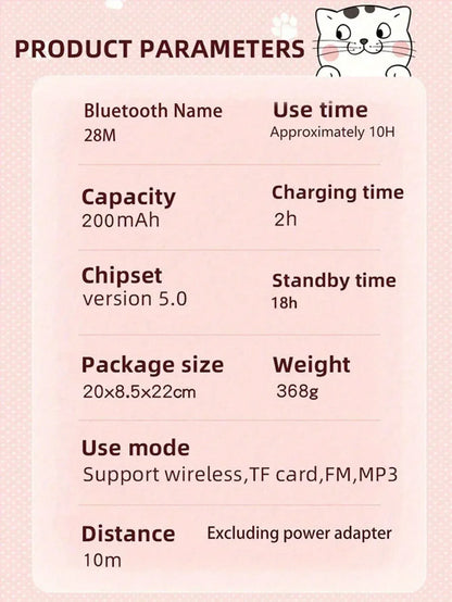 New Flash Light Cute Cat Ears Wireless Headphone with Mic Control LED Kid Girl Stereo Music Helmet Phone Bluetooth Headset Gift