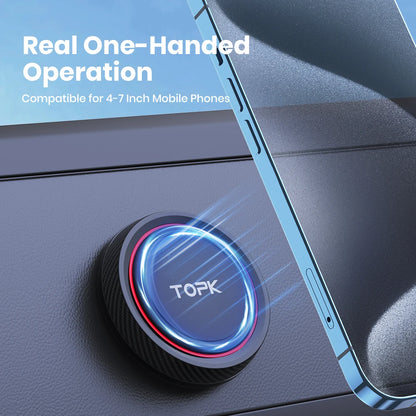 TOPK MagneticCarPhoneHolder Mount - Enhanced Version Strong Magnet 360° RotationHigh/LowTempResistant with Improved Adhesion