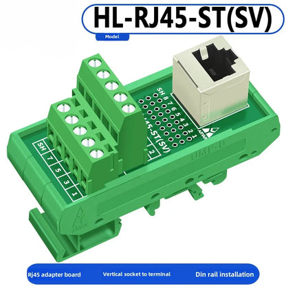 RJ45 adapter terminal RJ45 adapter terminal Cat5e Cat6 adapter board network port DIN35 guide rail installation