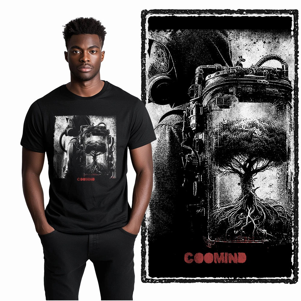 Coolmind U4 Streetwear Cool Print Exclusive Graphic T shirt fo men 100% Cotton Big Size vintage BLACK men's novelty tee shirt