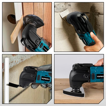 YOFIDRA Cordless Oscillating Multi Tool 6 Gears Electric Cutting Polishing Trimming Machine Power Tool For Makita Battery Pin