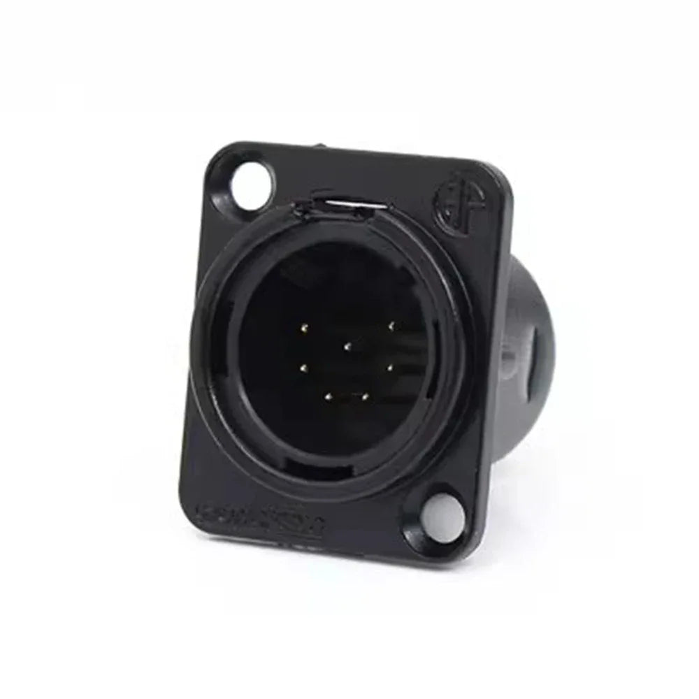 1pcs 3,4,5,6,7 pin Male/Female Black/Silver Metal Square XLR Speaker Panel mount socket Connector