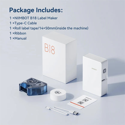 Niimbot B18 Thermal Transfer Label Printer Mini Label Maker for Perfume/Cable/Garden Self-Adhesive Labels Long-term Storage