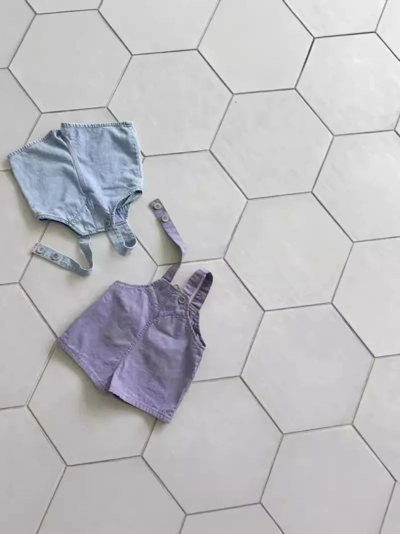 2025 Summer New Baby Denim Strap Shorts Infant Jumpsuit Toddler Boy Girl Fashion Casual Overalls Baby Loose Versatile Clothes