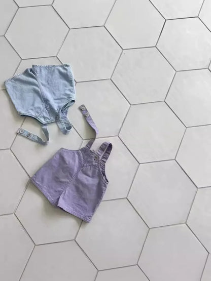 2025 Summer New Baby Denim Strap Shorts Infant Jumpsuit Toddler Boy Girl Fashion Casual Overalls Baby Loose Versatile Clothes