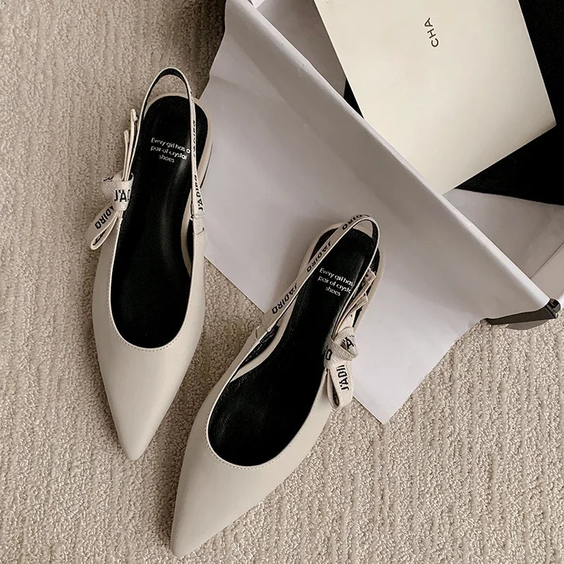 2025 New Fashionable Pointed-toe Buckle Solid Color High-heeled Sandals for Women in Spring and summer  Luxury Shoes