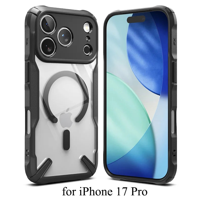 Ringke Fusion-X Compatible with iPhone 17 Pro Case Hard Back Shockproof Soft TPU Frame protector for iphone Cover