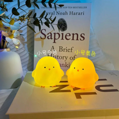 Chick Doll Small Night Light Electronic Luminous Toy Anime Figure Warm Light Atmosphere Decoration Cute Shape Children Gift