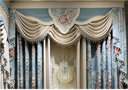 High-end AtmosphereCurations for Living Room American French Large Relief Jacquard Finished European Bedroom Blackout Curtain