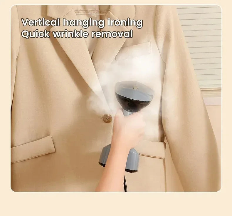1500W Foldable Electric Fabric Steamer Fast-Heat Handheld Steam Iron for Home Travel Garment Care