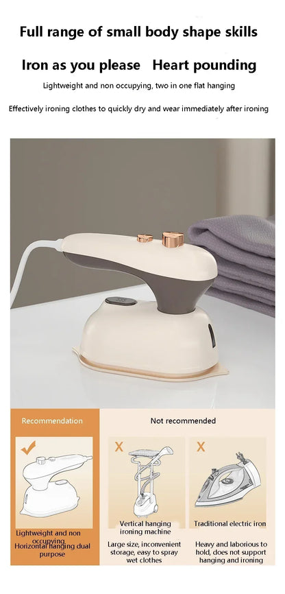 Mini Electric Iron Household Handheld Steam Iron Foldable Wet Dry Ironing Machine Portable Travel Fast Heating Handheld Iron