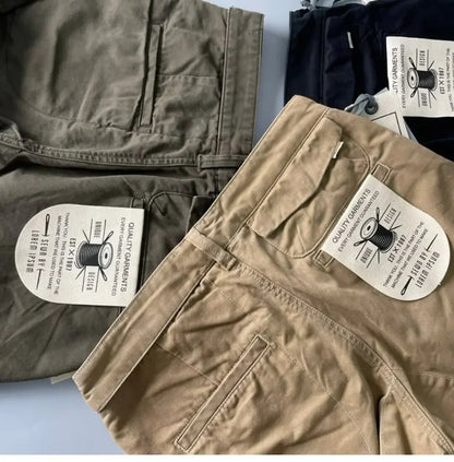 American Style Pure Cotton Heavy Duty Cargo Pants for Men Anti-Dirt Anti-Wear Loose Straight Leg Casual Pants Footwear