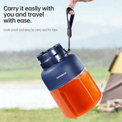 1300ML USB Rechargeable Portable Juicer, 46 Blades Fresh Fruit Mixer, Multifunctional Ice Crusher Smoothie Blender for Home