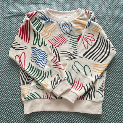 2025 Autumn Kids Sweaters Printed Girl Boy Casual Sweatshirts Long Sleeve Children Pullover Pant Set Clothes