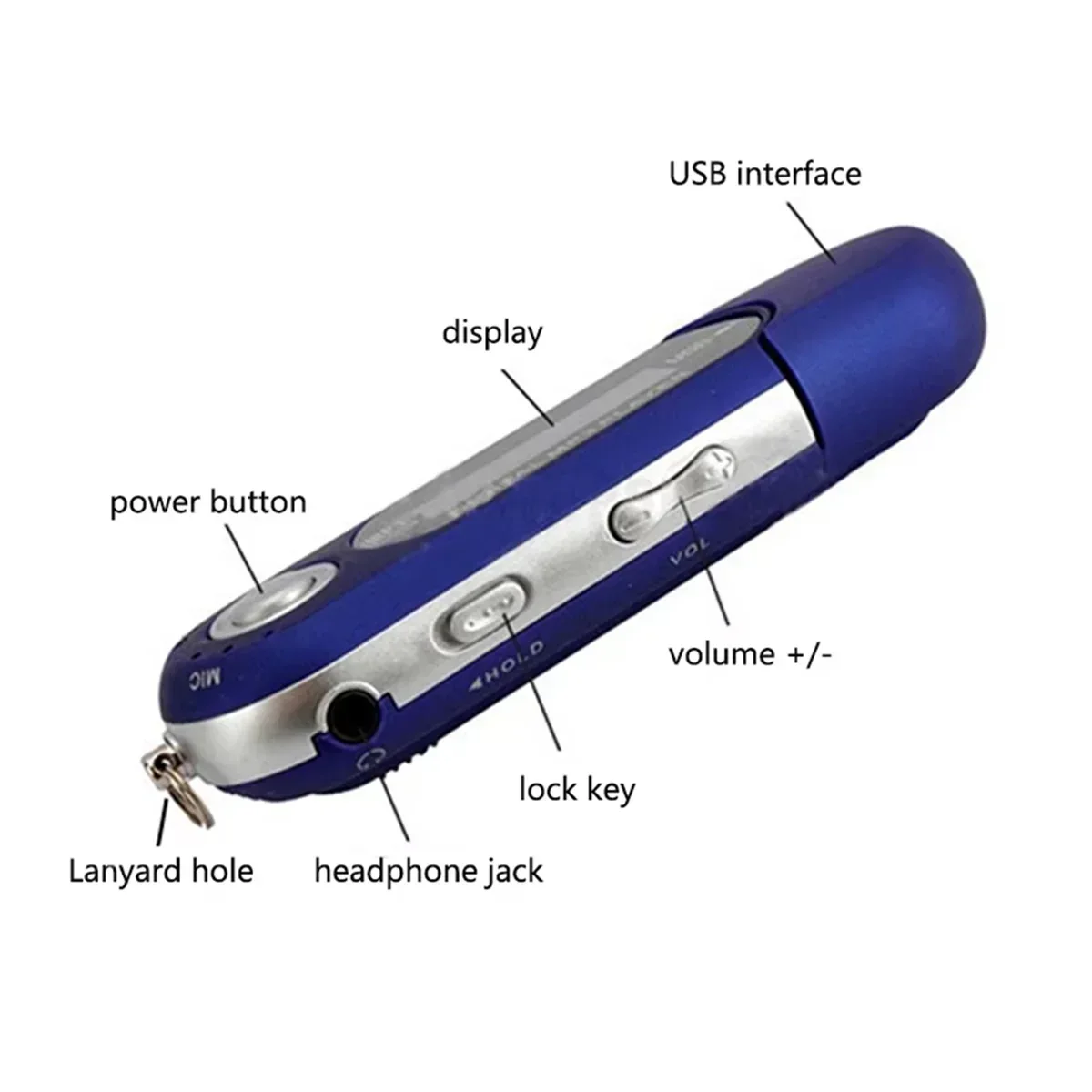 ABVO-Portable USB MP3 Player Music Player Digital LCD Screen Bluetooth FM Radio Multifunction MP3 Music Player