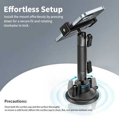 Ulanzi Go-Quick II Action Camera Smartphone Suction Cup Mount 1/4'' Screw 360° Ballhead For GoPro for Insta360 Phone Car Holder