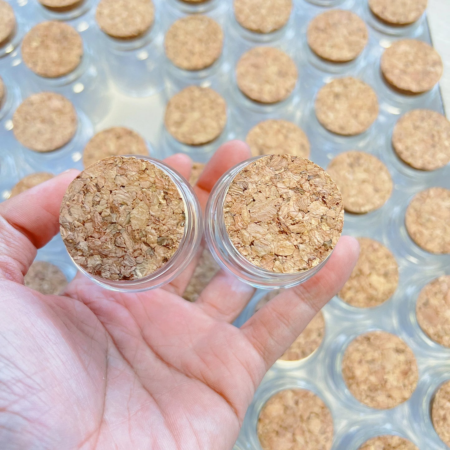 6pcs 12pcs 33x47x50mm Glass Bottles Clear Drifting Christmas Small Cork Stoppers Wedding Jars Birthday Party 50ml Wishing Bottle