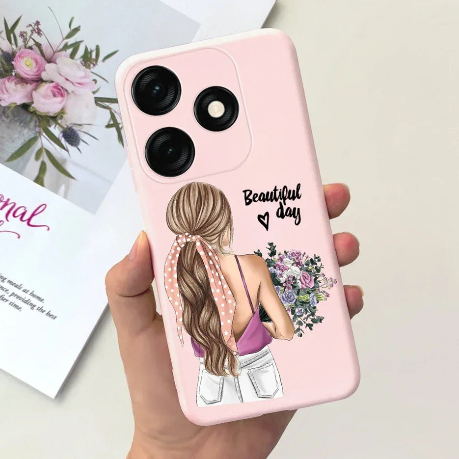 For Tecno Spark 20 Case Spark 20C BG7n Prety Girls Butterfly Painted Phone Case For Tecno Spark 20 Pro Spark20 C Soft TPU Fundas