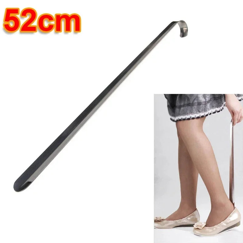 52cm Extra Long Stainless Steel Silver Metal Shoehorn Shoe Lifter Aid Slip-On Shoe Pulling Tool for Easy Shoe Removal