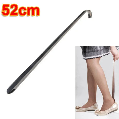 52cm Extra Long Stainless Steel Silver Metal Shoehorn Shoe Lifter Aid Slip-On Shoe Pulling Tool for Easy Shoe Removal