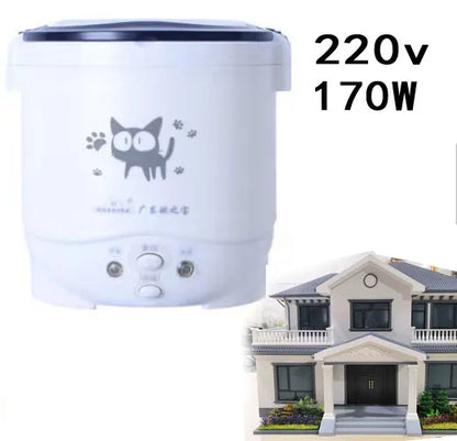Electric Mini Rice Cooker Portable MultiCooker Household Rice Cookers 12V 24V 220V Pot Cooking Machine Pans For Car Truck Home
