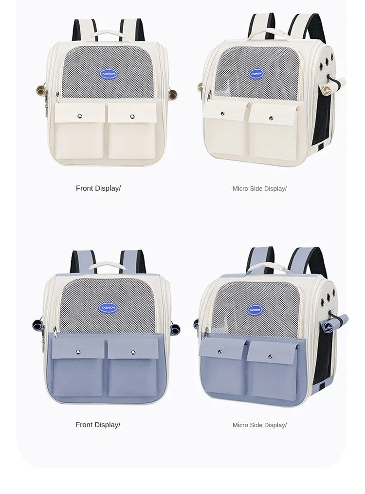 Pet Backpack Outdoor Large Cat Backpack Cat Transporter Breathable Foldable Carrying Bag Backpack Cat And Small Dog Supplies