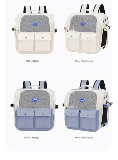 Pet Backpack Outdoor Large Cat Backpack Cat Transporter Breathable Foldable Carrying Bag Backpack Cat And Small Dog Supplies