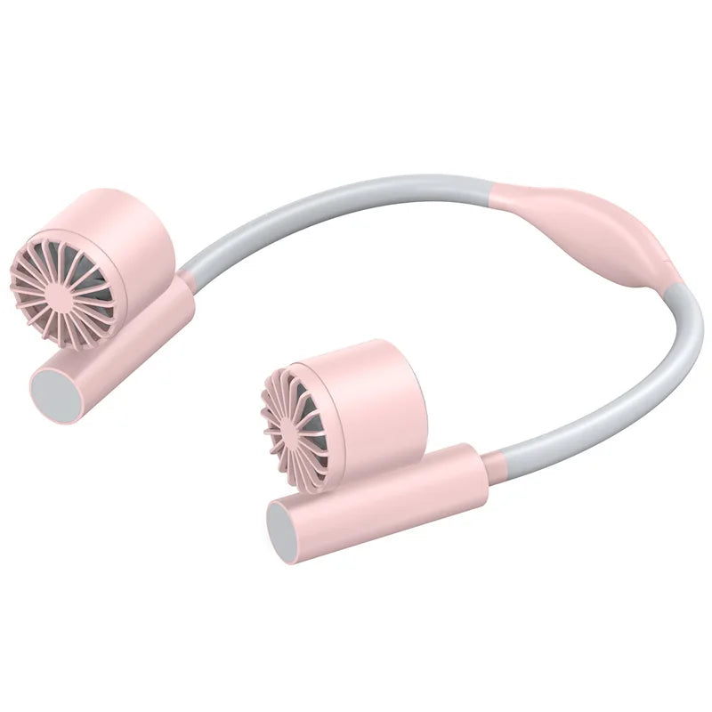 Portable Lightweight Halter Neck Air Cooling Fan USB Rechargeable Outdoor Travel Sport Wearable Mini Hanging Neck Fan 3Gear Wind