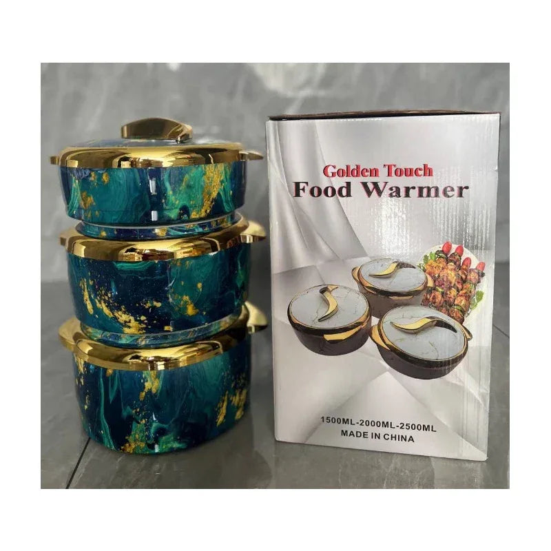 3pcs Set Food Insulation Box 1.5L 2L 2.5L Keep Warm Soup Hot Pot Ramadan Event Lunch Box For Wedding Family Party