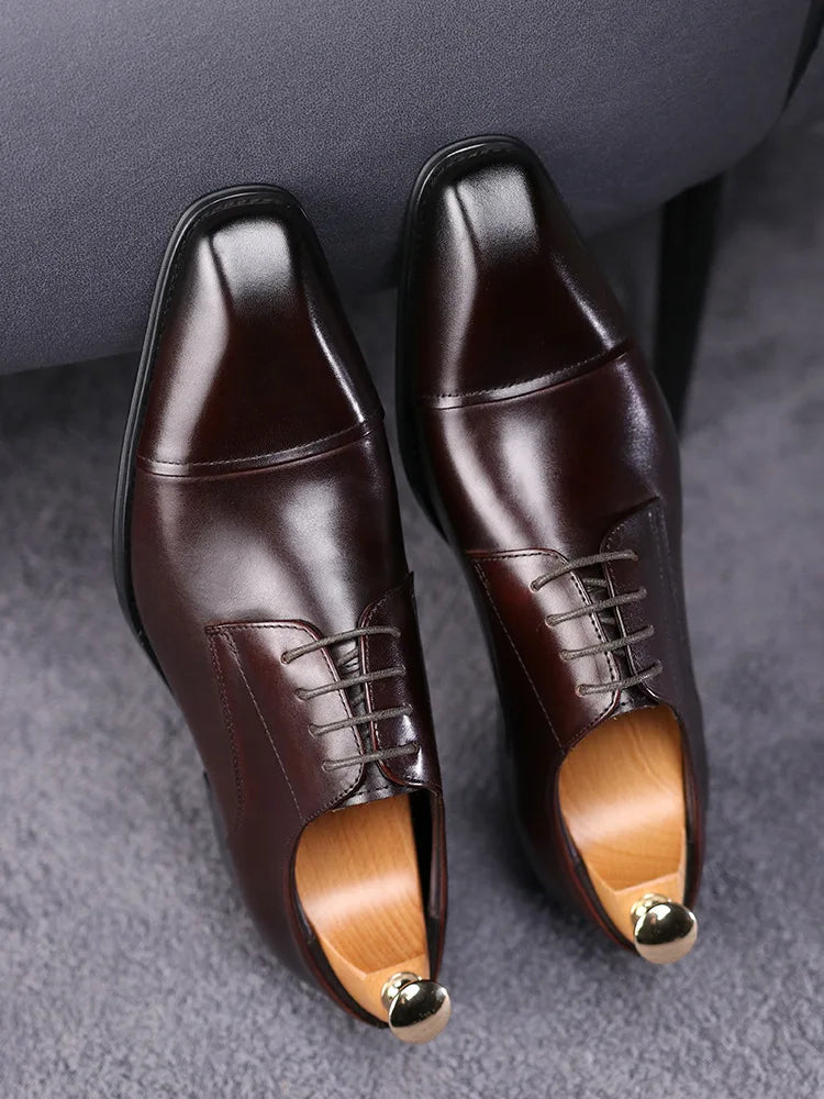 Business Formal Black Leather Shoes Mens Fashion Casual Dress Shoes Classic Italian Formal Oxford Shoes For Men Zapatos Hombre