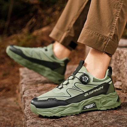 Men's casual sports shoes four season new rotating shoelaces comfort outdoor running walking shoes breathable soft-sole sneakers
