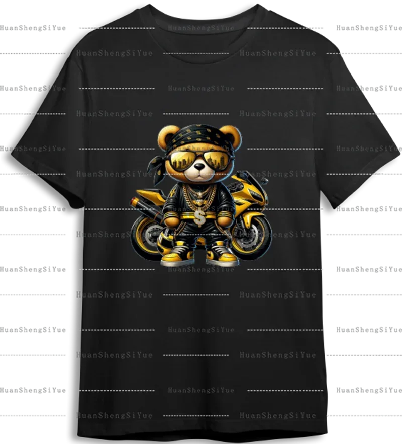 Teddy Bear Street Style Ironing Sticker Clothes DTF Fashion T-shirt Hoodie DIY Hot Transfer Printing Hot Sticker Waterproof