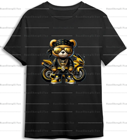 Teddy Bear Street Style Ironing Sticker Clothes DTF Fashion T-shirt Hoodie DIY Hot Transfer Printing Hot Sticker Waterproof