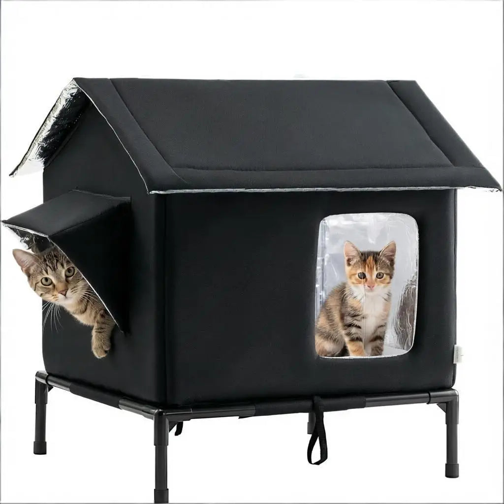 Elevated Pet House-Bed Moisture-Proof Design Cat House Weatherproof for Indoor or Outdoor Use Fits Small or Medium Pets