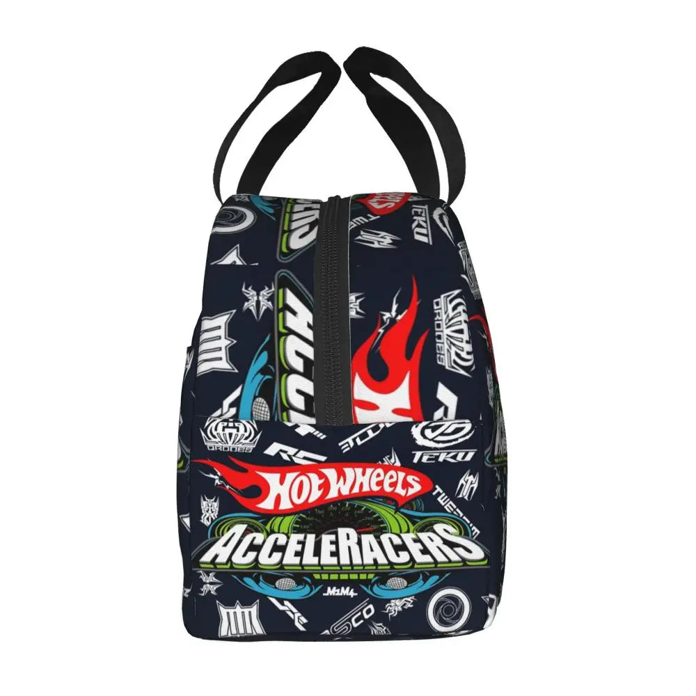 Custom Hot Wheels For Fans Thermal Insulated Lunch Bag Cartoon Sport Car Portable Lunch Container Travel Multifunction Food Box