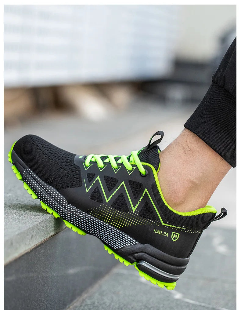 Oulylan Puncture Proof Work Safety Boots Man Breathable Work Shoes Male Men's Fashion Safety Shoes  Steel Toe Sneakers