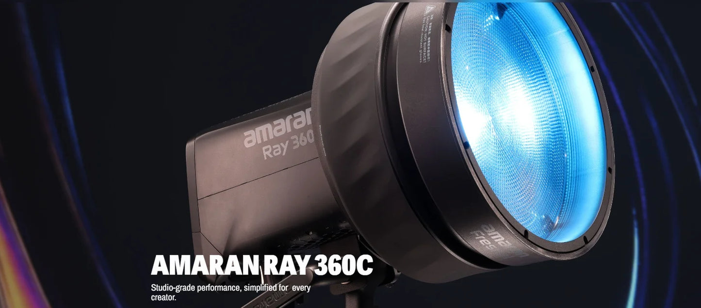 【NEW】amaran Ray 360c 2,300K - 10,000K 360W Full-color Bowens Mount COB Light Video Recording by Aputure