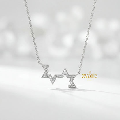 Night Sky Charm Diamond Pendant Necklace 925 Sterling Silver Luxury Jewelry Women Trendy Fashion Statement Wedding Engagement
