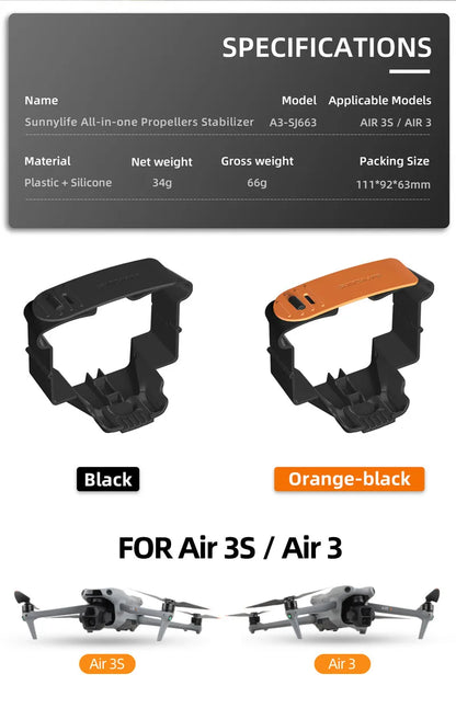 Propeller Holder for DJI Air 3S Air 3 Drone Wings Stabilizer Protector Blades Fixed Strap Mount Guard Accessories