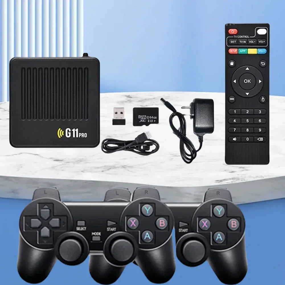 G11 Pro HD Video Game Console Built in 10000+ Retro Games Plug and Play Ultra Low Latency with 2.4G Wireless Dual Controllers