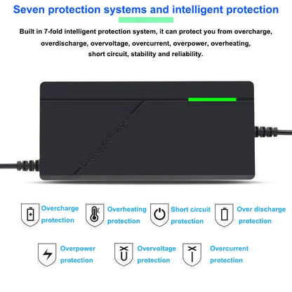 36V 48V 60V 72V Charger 2A 3A 5A 10S 13S 16S 20S Li-ion Battery Pack 42V 54.6V 67.2V 84V Ebike Intelligent Fast Charging EU Plug