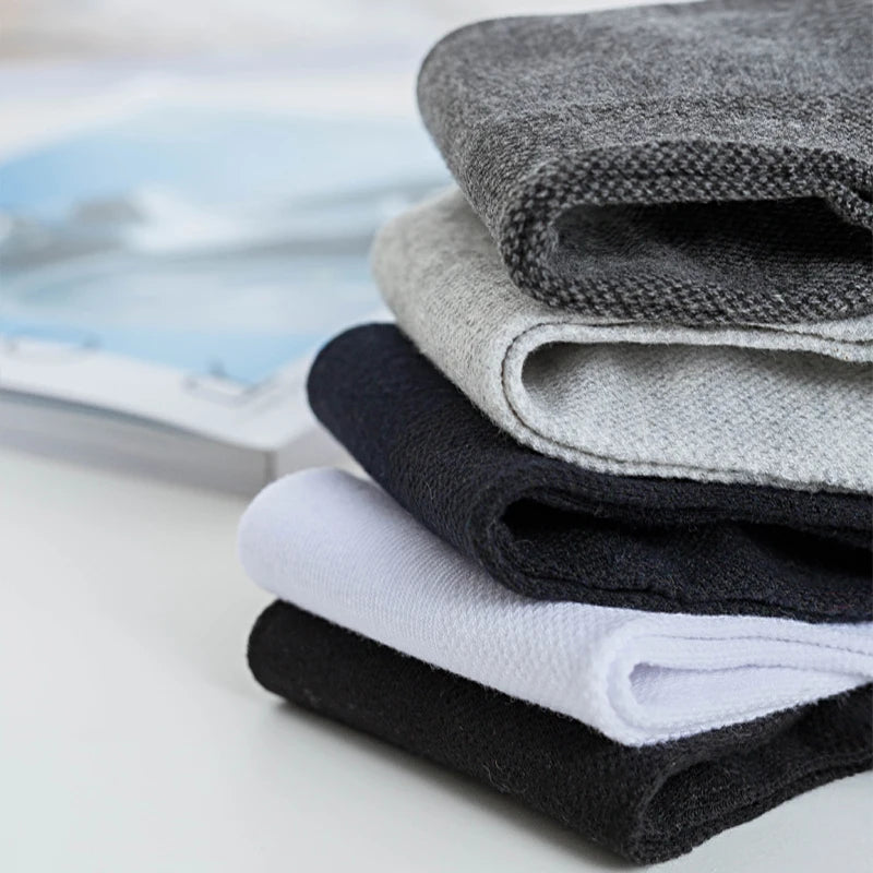 5Pairs Men Mesh Socks Organic Cotton Breathable Black White Business Sock Casual Athletic Spring Summer for Male Size EUR38-45